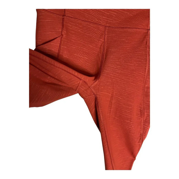 Lululemon Time To Sweat Crop *23" Stride Emboss Cayenne-sz 6 - Picture 6 of 8